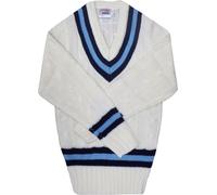 Carta Sport - Pull pour homme - Cricket CS481 (L) (Blanc/Bleu marine/Bleu ciel)