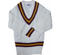 Carta Sport - Pull pour homme - Cricket CS481 (S) (Blanc/Bordeaux/Or)