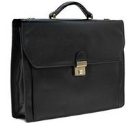 Cartable 1 soufflet en cuir KATANA - noir 2800 Noir G