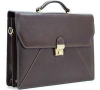 Cartable 2 soufflets en cuir KATANA - marron foncé 2797 Marron G