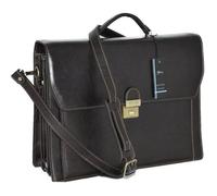 Cartable 3 soufflets en cuir de vachette - Marron foncé