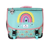 Cartable 35 cm fille POL FOX Rainbow Réversible avec 2 compartiments ? CP/CE1/CE2 ? Turquoise et rose à motifs arc-en-ciel multicolore TU