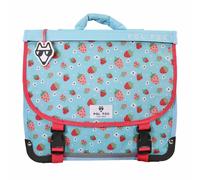 Cartable 35 cm fille POL FOX Strawberry Réversible avec 2 compartiments ? CP/CE1/CE2 ? Bleu clair et rose à motifs fraises et fleurs multicolore TU