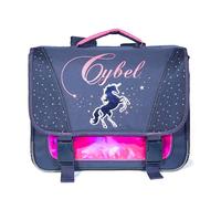 Bagtrotter Cartable 38 cm Cybel Cheval Licorne - Dos et bretelles rembourrés - Marine/Rose