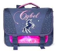 Bagtrotter - Cartable 38 cm - Cybel Cheval Licorne Marine et Rose - Primaire - Dos et bretelles rembourrés - Bandes réfléchissantes - Licence Officielle Cybel