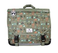 Cartable 38 cm garçon POL FOX Road Trip Réversible avec 2 compartiments ? CP/CE1/CE2 ? Vert kaki à motifs désert et van vintage multicolore TU