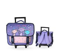 Bagtrotter Lili Lou - Cartable à roulettes 38cm - Violet/Rose - Fille - 2 compartiments