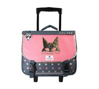 Cartable à roulettes 38 cm fille POL FOX Wonder Fox Glitter Réversible avec 2 compartiments ? CP/CE1/CE2 ? Rose et bleu pailleté multicolore TU