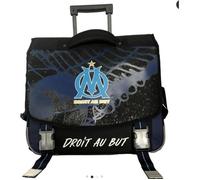 Cartable à roulettes 41 cm noir et bleu OM