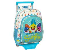 Cartable à roulettes Baby Shark Surfing Bleu Blanc 26 x 34 x 11 cm