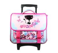 Bagtrotter Cartable à roulettes 38 cm Lili Lou Chat Rose