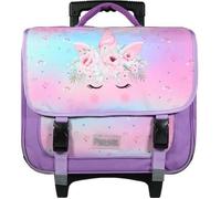 Bagtrotter - Cartable à roulettes 38 cm - Phileas Licorne Violet - Primaire - Bretelles et Dos rembourrés - roulettes & Poignée télescopique -Licence Officielle Phileas