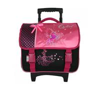Cartable à roulettes cybel cheval licorne 38cm rose
