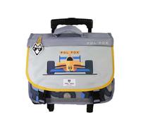 Cartable Ã roulettes enfant Pol Fox Happy Race Gris 38x14x32 cm