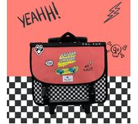 Cartable à roulettes - POL FOX - SKATE - 38 cm - Rabat réversible - Multicolore