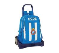 Cartable à roulettes - RCD Espanyol - Evolution - Bleu - Blanc - Polyester, Acier