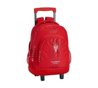 Cartable à roulettes - Real Sporting de Gijón - Compact - Rouge - Polyester - 86 cm