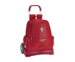 Cartable à roulettes - Real Sporting de Gijón - Evolution - Rouge - Polyester - 85 cm
