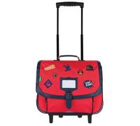 Cartable à roulettes - TANN'S - Maé - Rouge - 38 cm - Dinosaures brodés