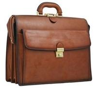Cartable américain en cuir KATANA 3 soufflets - marron 6501 Marron Gold