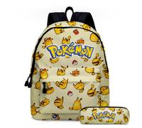 Cartable Éleve Pokemon Animal De Compagnie Elfe Pikachu Pikachu Cartoon Anime Primaire Et College Cartable Enfant Cartable-D4 Pikachu 03 Jaune Clair: Cartable Trousse A Crayons