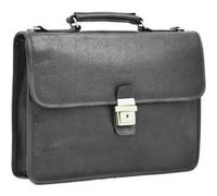 Cartable en cuir 1 soufflet KATANA - noir 6486 Noir G