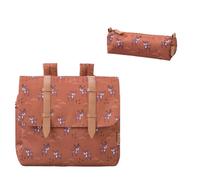 Cartable enfant et trousse assortie - Cerf marron glacé