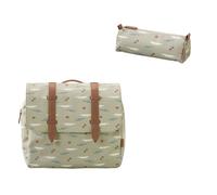 Cartable enfant et trousse assortie - Crocodile