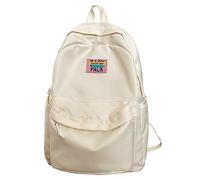 Cartable Femme Élégant pour Lycée et Université avec Grande Capacité et Style Japonais Double Bandoulière Sac à Dos Polyvalent Nouveau (White, One Size)