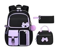 Cartable Fille Avec Boîte À Déjeuner 3 pièces ajustable nœud mignon grande