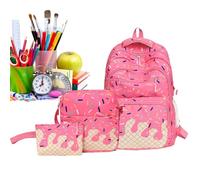 Cartable fille école 3 Pièces : Sac à Dos Mignon à Compartiments, Sac