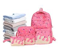 Cartable fille école 3 Pièces : Sac à Dos Mignon à Compartiments, Sac