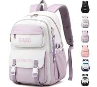Cartable Fille Garcon Primaire - KESEDE Sac a Dos Maternelle cp Rentree Scolaire Convient Pour Ordinateur Portable De 15" Sac à Dos DéContracté Adolescence Cartables, BlancViolet