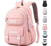 Cartable Fille Garcon Primaire - KESEDE Sac a Dos Maternelle cp Rentree Scolaire Convient Pour Ordinateur Portable De 15" Sac à Dos DéContracté Adolescence Cartables, Rose