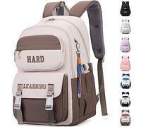 Cartable Fille Garcon Primaire - KESEDE Sac a Dos Maternelle cp Rentree Scolaire Convient Pour Ordinateur Portable De 15" Sac à Dos DéContracté Adolescence Cartables, Café