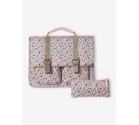 Cartable fille personnalisable + trousse à fleurs Lilibeth rose TU