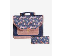 Cartable fille personnalisable + trousse Flowers marine TU