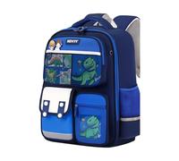 Cartable fille primaire ergonomique, dinosaure sac a dos garcon primaire imperméable Sacs d'école Multi-poches Réfléchissant Cartables Scolaires Grande Capacité avec sangle (Sky Blue, One Size)