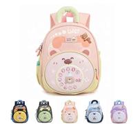 Cartable Fille Primaire Mignon - Sac à Dos avec un Ours en Dessin Animé, Petites Backpack Préscolaire pour Scolaire Garderie Ecole, Parfait pour École, Garderie, Sorties, Cadeau Rentree Scolaire