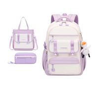 Cartable Fille Primaire-Sac à dos léger en tissu pour filles, pour les élèves du primaire de 5 à 15 ans