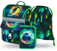Cartable Garçon Fille Ensemble 3 Pièces Sac D'école Zippy Pour 1ère Classe - Cartable Primaire Avec Sangle De Poitrine Sac À Dos D'école Ergonomique, Joueur De Football, Ensemb[Sac8220943]