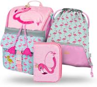 Cartable Garçon Fille Ensemble 3 Pièces Sac D'école Zippy Pour 1ère Classe - Cartable Primaire Avec Sangle De Poitrine Sac À Dos D'école Ergonomique, Rose, Ensemble Cartable[Sac8220947]