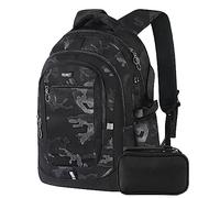 Cartable Garcon Primaire Grande Sac à Dos College Homme, Sacs Scolaire pour Ordinateur PC Portable 16 Pouces, Sets de Sacs pour Voyage Loisir Travail Affaire Fille Enfant 13 14 15 16 10-23 Ans Ado