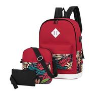 Cartable Garcon Primaire Sac a Dos Maternelle Grande Capacité, Ensemble de Sacs à Dos Trois pièces décontractés à Motif de Feuilles, Sac à Dos de Voyage élégant pour Le Travail au Quotidien