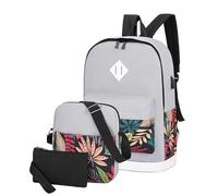 Cartable Garcon Primaire Sac a Dos Maternelle Grande Capacité, Ensemble de Sacs à Dos Trois pièces décontractés à Motif de Feuilles, Sac à Dos de Voyage élégant pour Le Travail au Quotidien