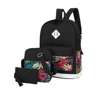 Cartable Garcon Primaire Sac a Dos Maternelle Grande Capacité, Ensemble de Sacs à Dos Trois pièces décontractés à Motif de Feuilles, Sac à Dos de Voyage élégant pour Le Travail au Quotidien