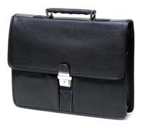 Cartable Homme Gérard Henon Golf GH 2925 en Cuir Noir - Soufflet et Multiples Poches