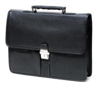 Cartable Homme Gérard Henon Golf GH 2925 en Cuir Noir - Soufflet et Multiples Poches