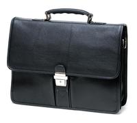 Cartable Homme Gérard Henon Golf GH 2926 en Cuir Noir avec 2 Compartiments et Multiples Espaces de Rangement