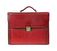 Cartable Katana refente de cuir de vachette 2 soufflets K 63025 - Rouge Rouge